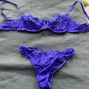 Balconette Bra Set Electric Blue